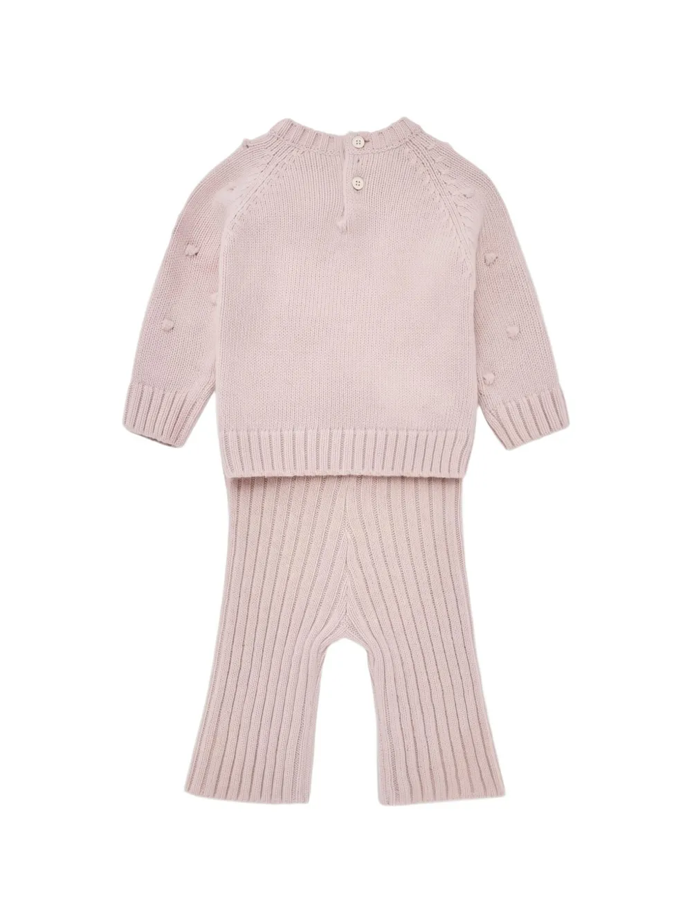 Moncler Enfant bobble-knit ribbed-trim set Roze