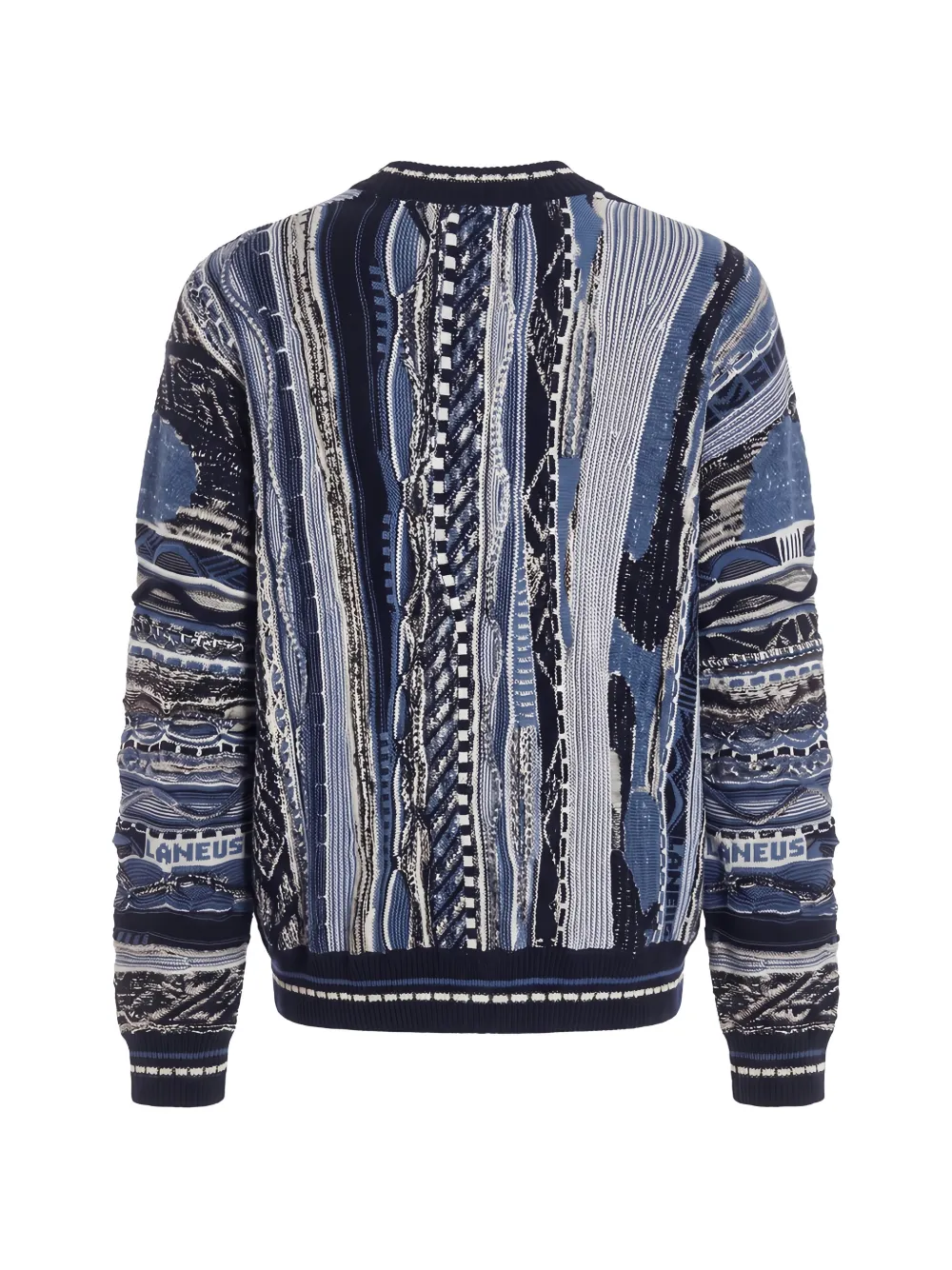 Laneus Vest met geometrisch patroon en V-hals Blauw