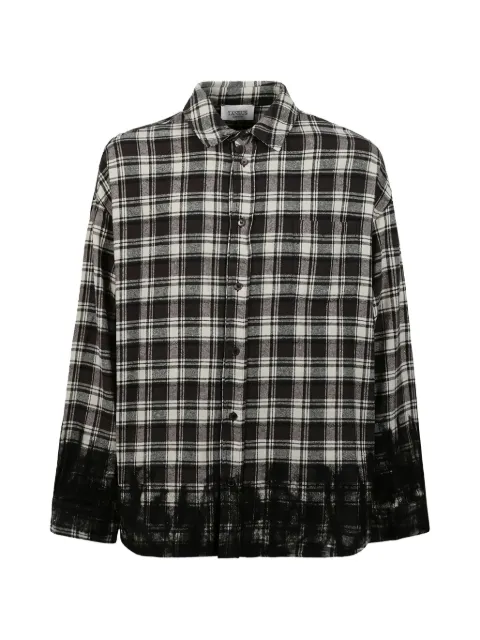Laneus check-pattern dip-dye shirt
