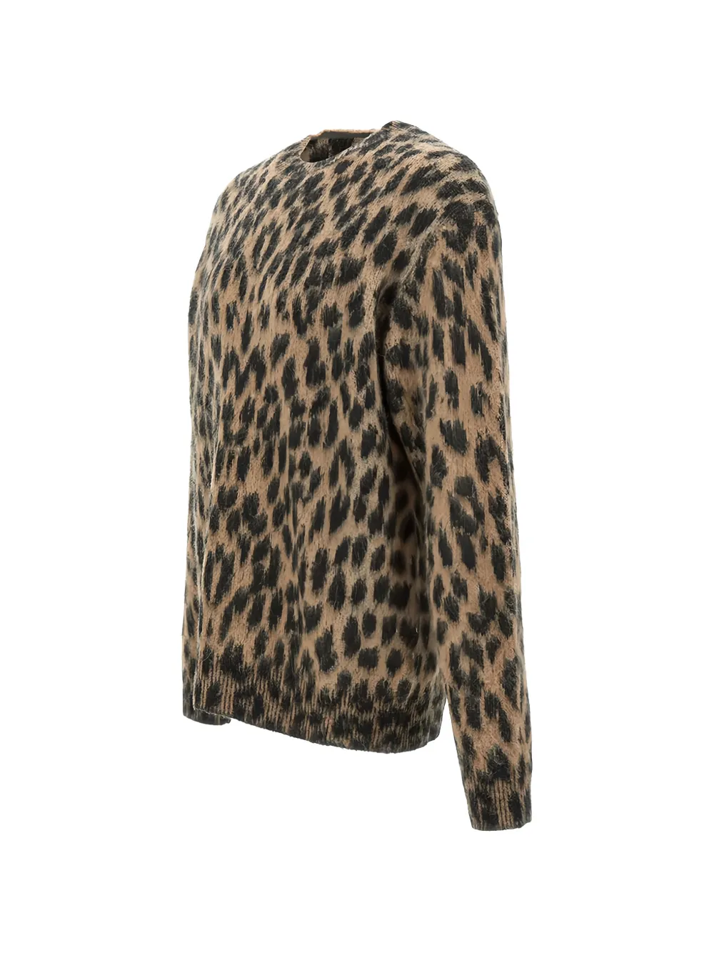 Laneus Sweater met luipaardprint Bruin