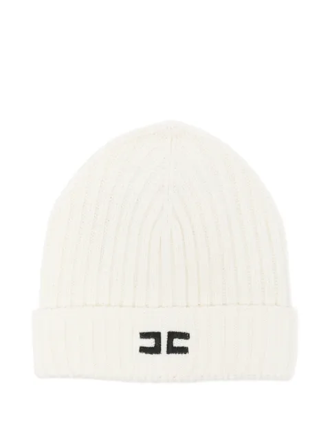 Elisabetta Franchi Kids logo-embroidered ribbed beanie hat