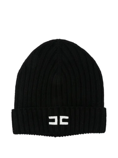 Elisabetta Franchi Kids logo-embroidered ribbed beanie hat