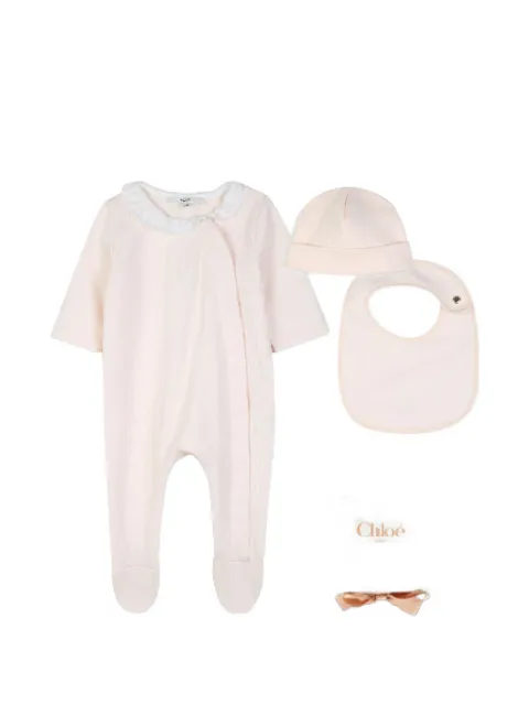 Chloé Kids embroidered ruffled pyjamas set
