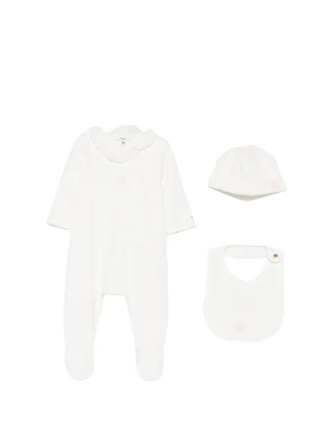 Chloé Kids ruffled embroidered babygrow set