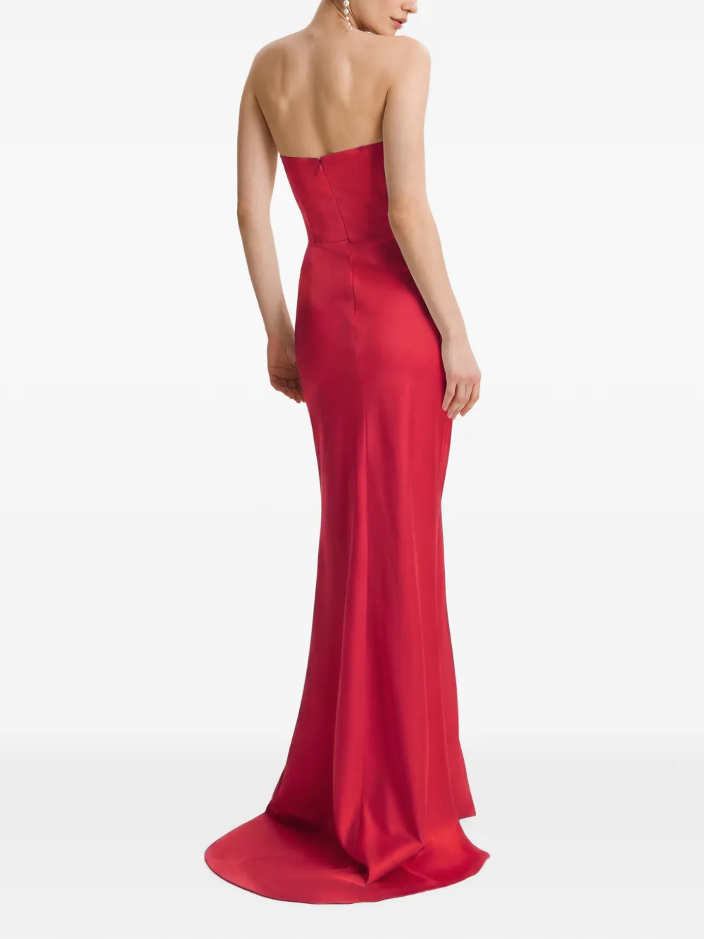 FRAMBOISE Lyris strapless maxi-dress Rood
