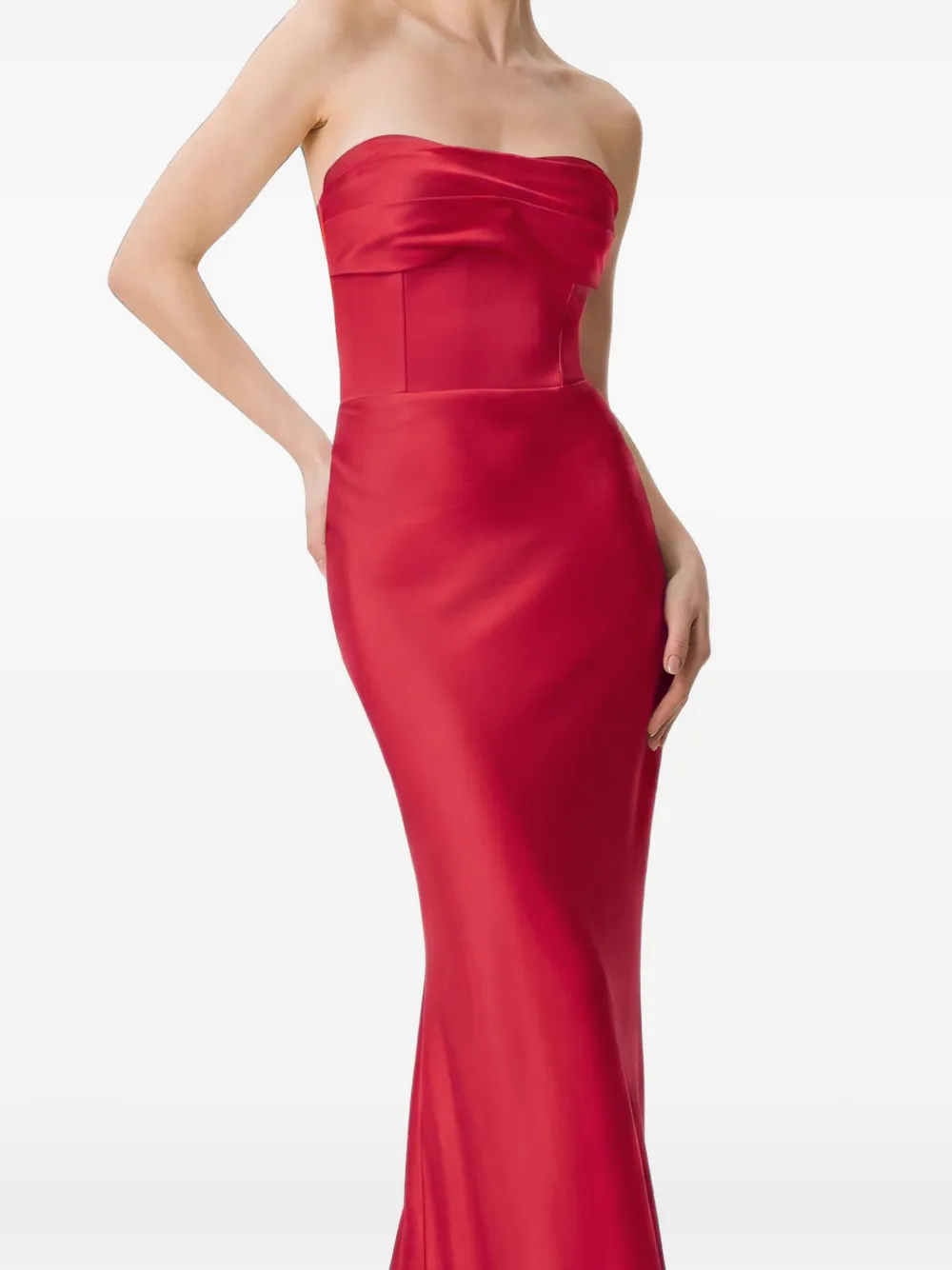FRAMBOISE Lyris strapless maxi-dress Rood