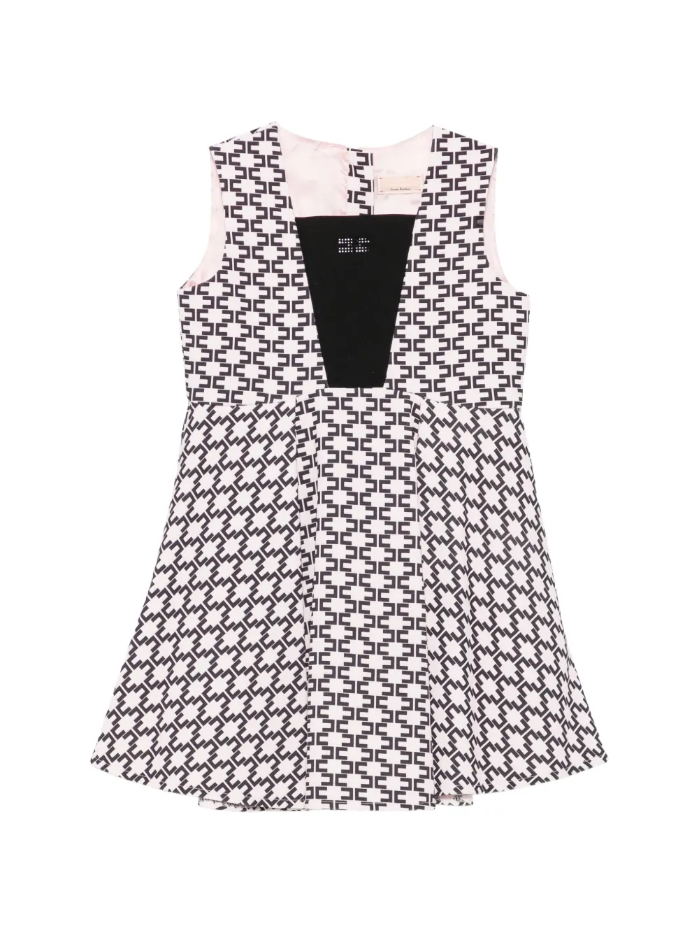 Elisabetta Franchi La Mia Bambina Jurk verfraaid met stras en monogram-print Roze