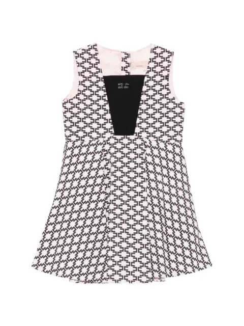 Elisabetta Franchi La Mia Bambina monogram-print rhinestone-embellished dress