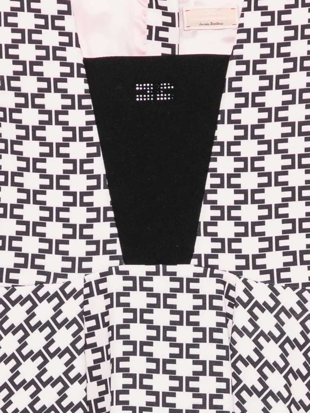 Elisabetta Franchi La Mia Bambina Jurk verfraaid met stras en monogram-print Roze
