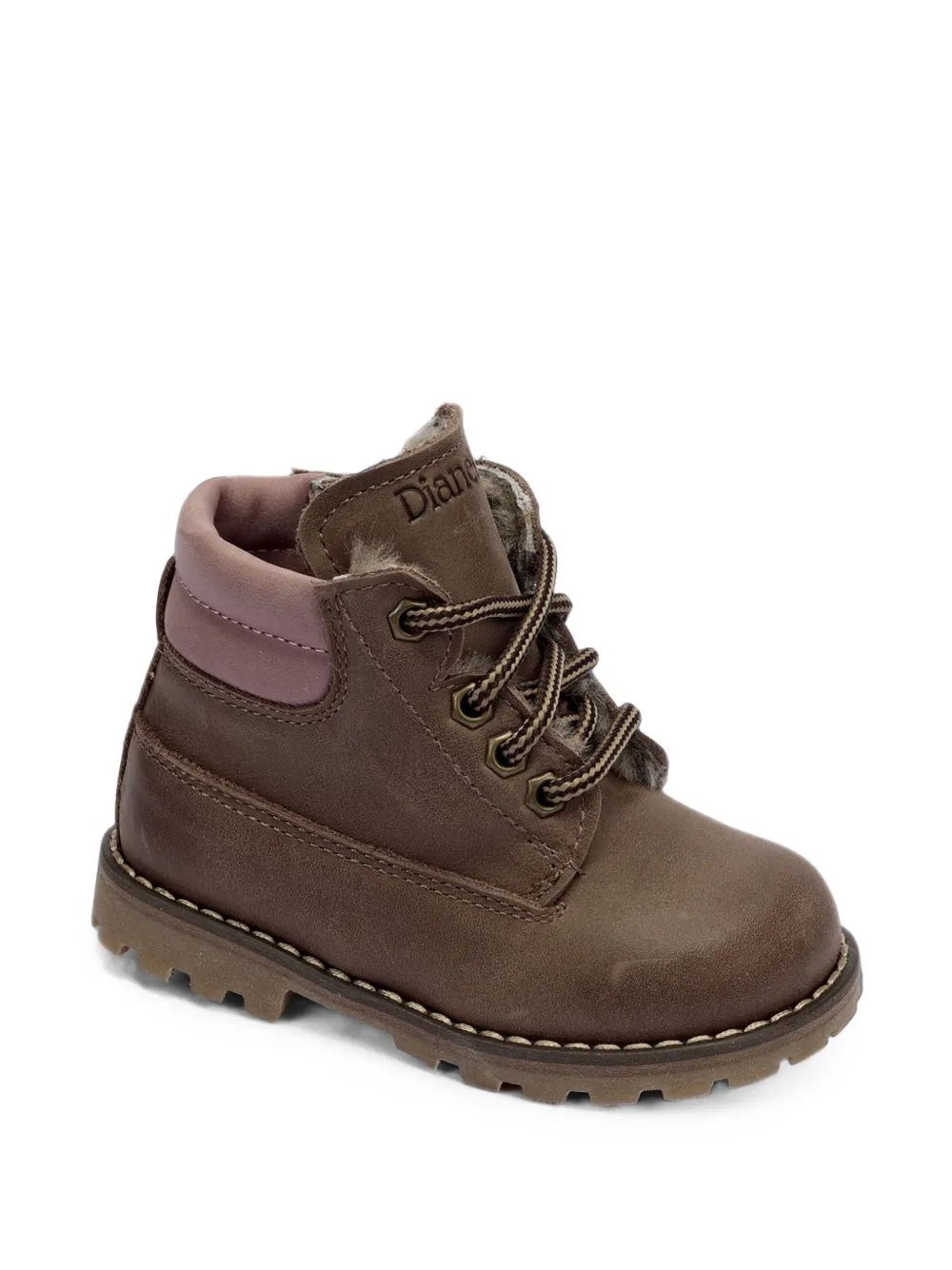 Dianetti lace-up leather boots - Marrone