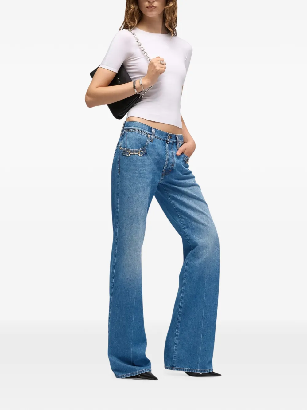 Gucci Jeans met wijde pijpen Blauw