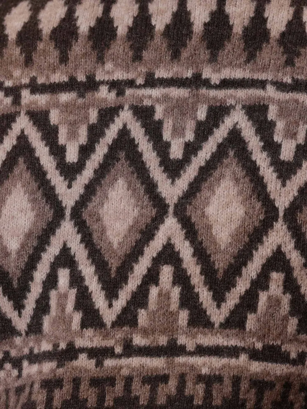 Ballantyne Trui met raglan mouwen en geometrische intarsia Bruin