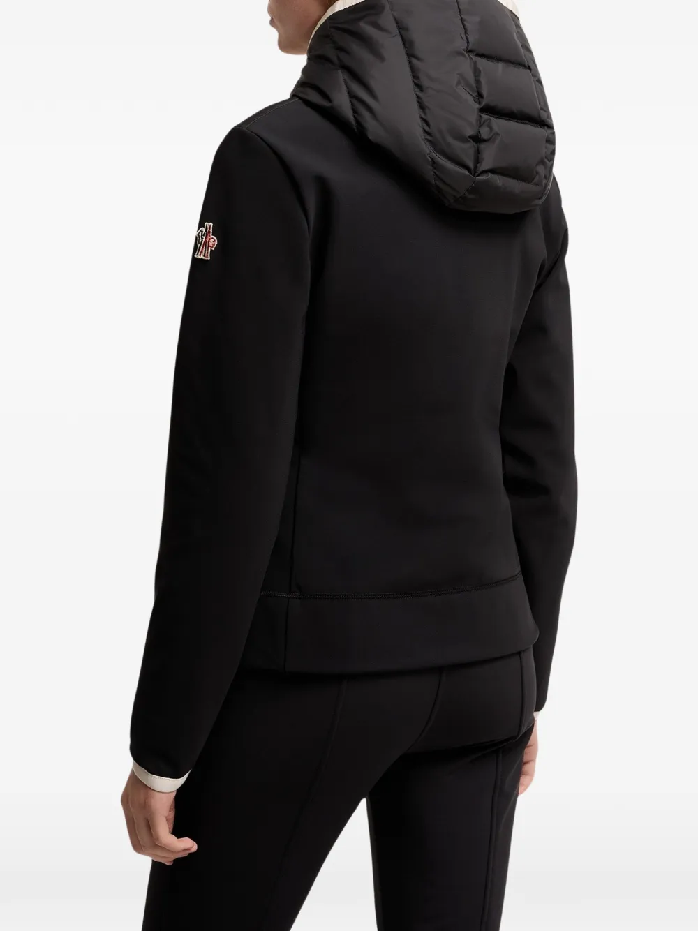Moncler Grenoble hooded zip-fastening puffer jacket Zwart