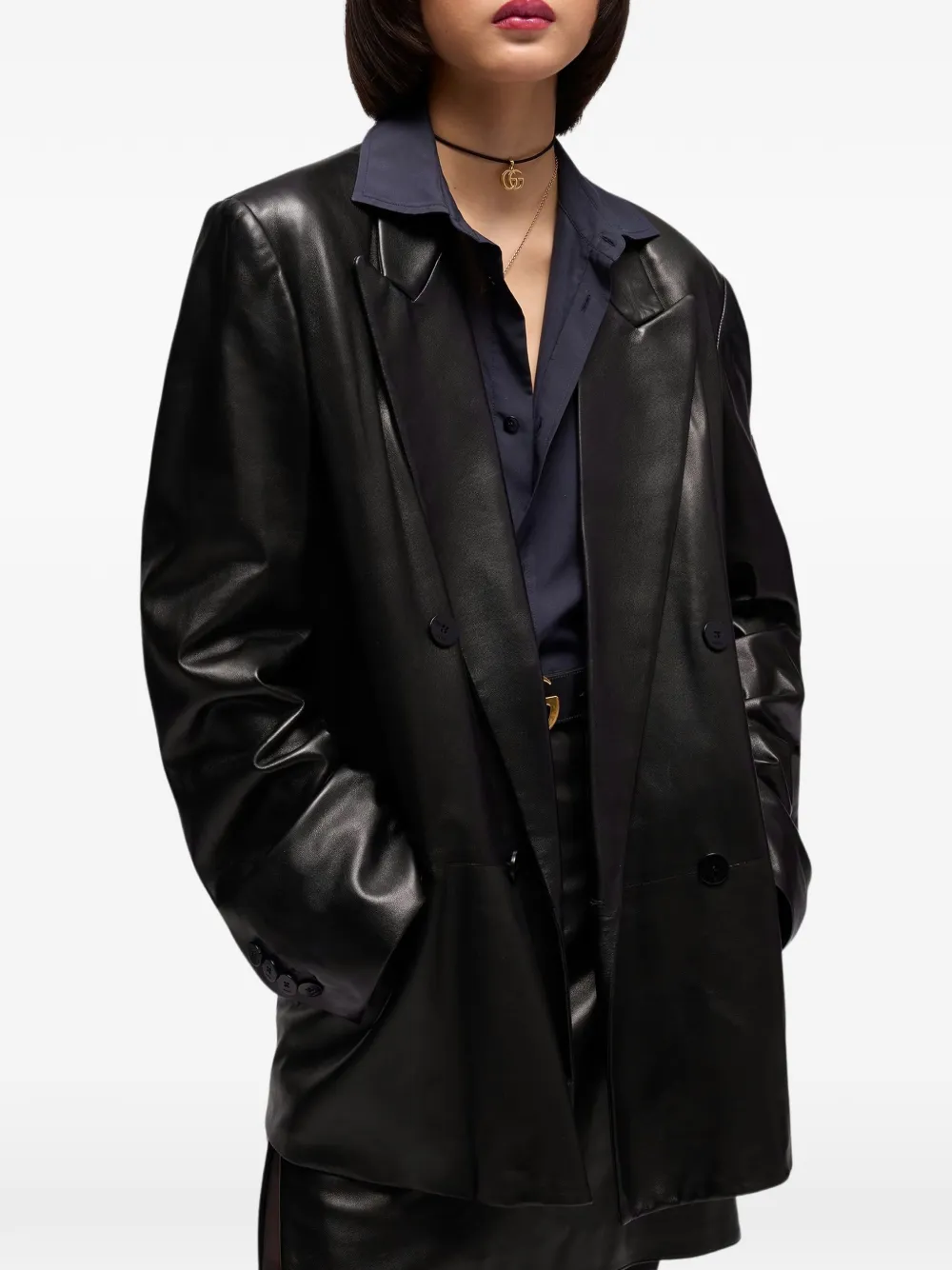 Gucci Oversized jack met dubbele rij knopen Zwart