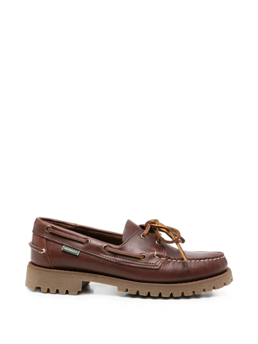 Sebago lace-up lug-sole boat shoes - Marrone