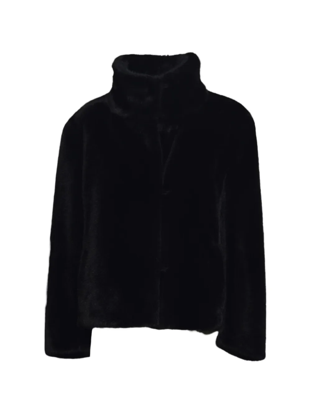 'S Max Mara high-neck faux-fur coat Zwart