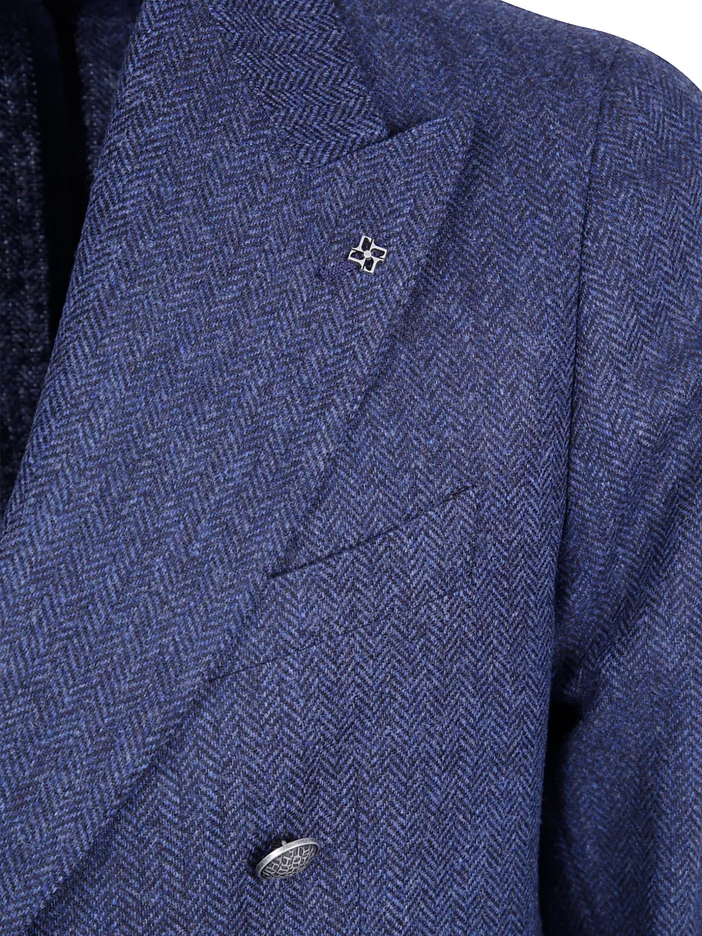 Tagliatore Montecarlo blazer met dubbele rij knopen en visgraatpatroon Blauw