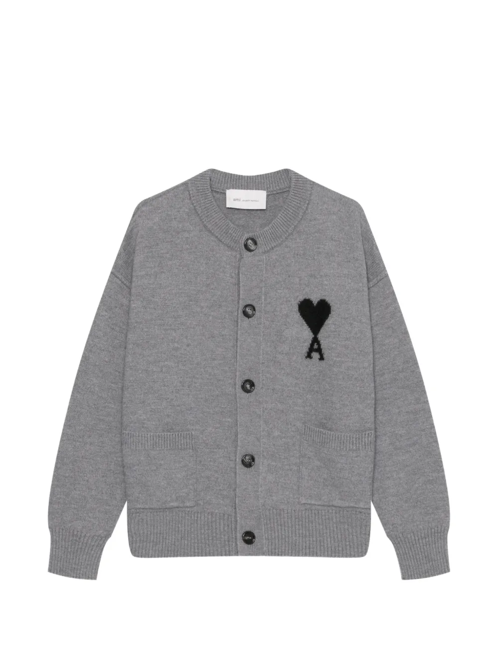 AMI Paris Vest met logo Grijs