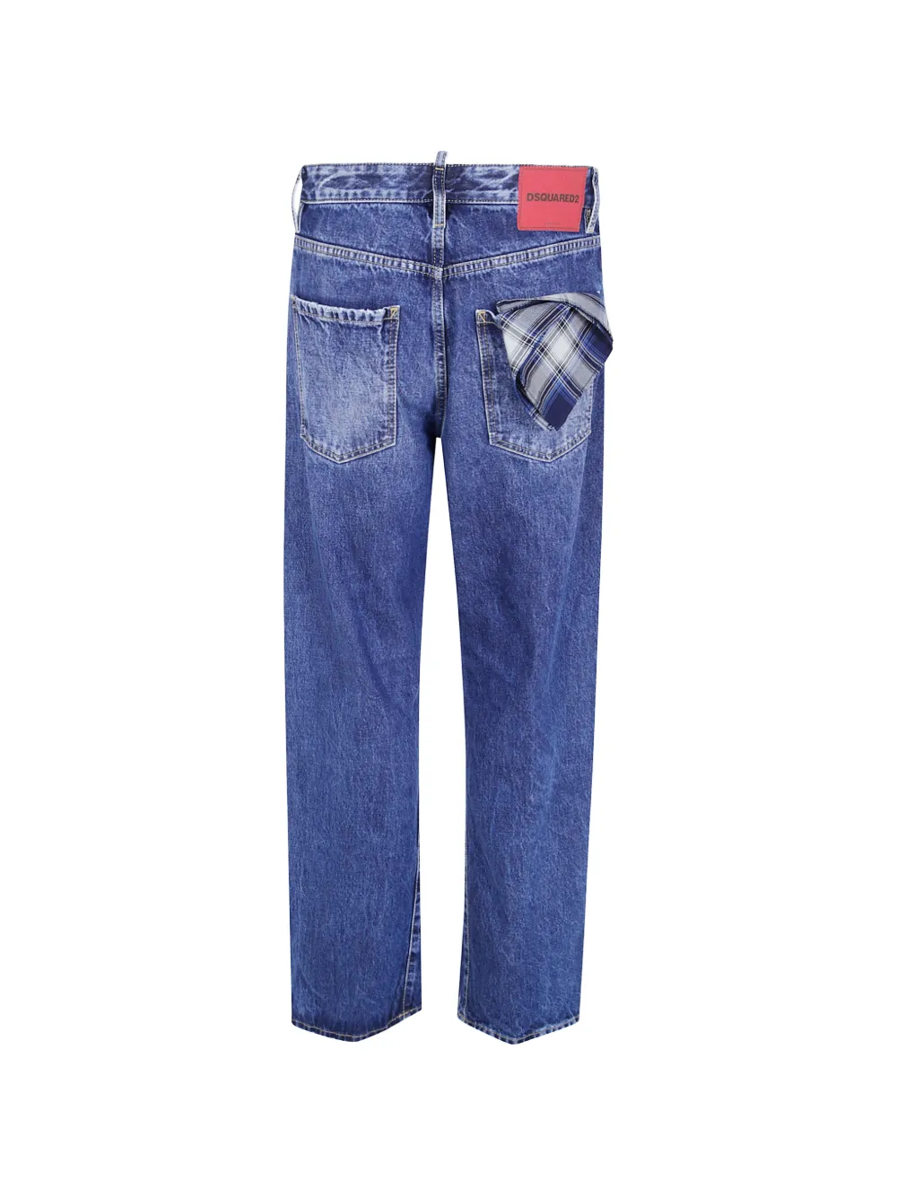 DSQUARED2 Geruite jeans met wijde pijpen Blauw