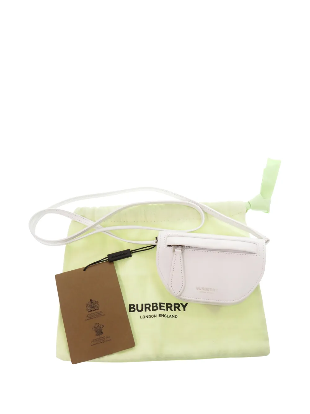 Burberry Pre-Owned 2023-2026 Olympia leren mini-crossbodytas Wit