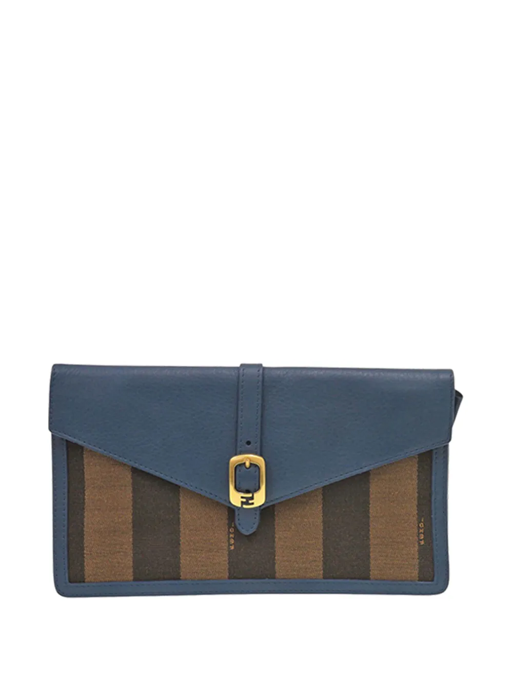 Fendi Pre-Owned 2010-2015 Pequin Coated Canvas and Leather Chameleon Bustina Envelope clutch bag - Blau