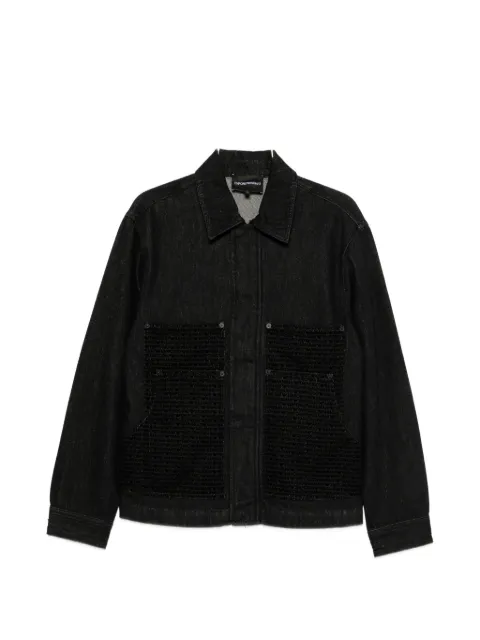 Emporio Armani logo-pattern denim jacket