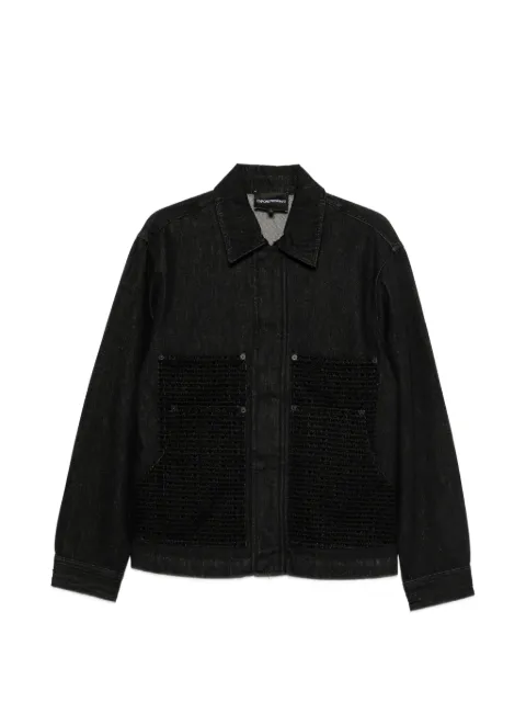 Emporio Armani logo-pattern denim jacket