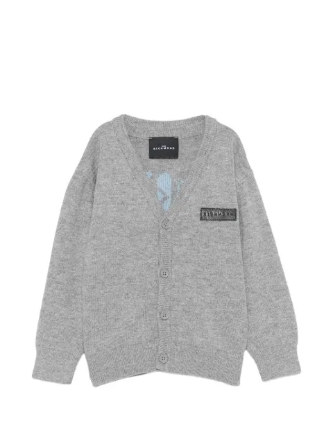 John Richmond Junior logo-patch knitted cardigan
