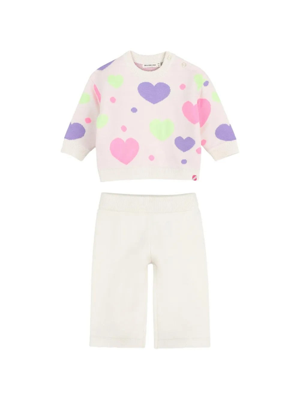 Billieblush heart-intarsia knitted set - Toni neutri