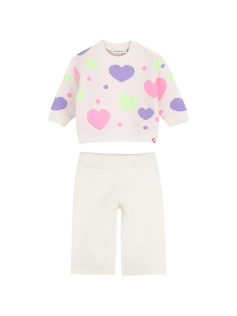 Billieblush heart-intarsia knitted set