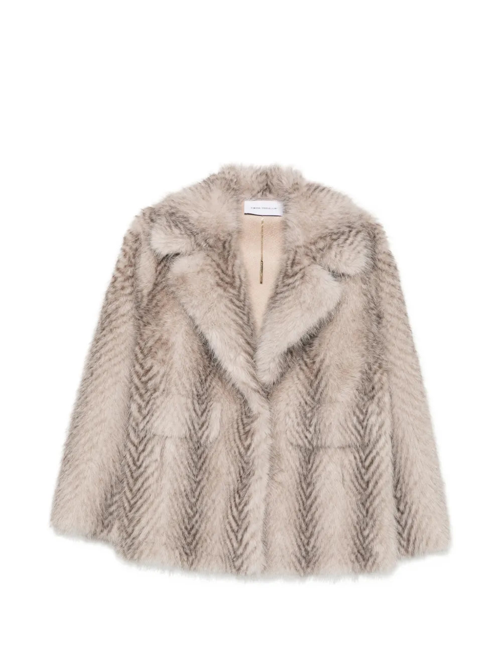 SIMONA CORSELLINI flap-pocket faux-fur coat