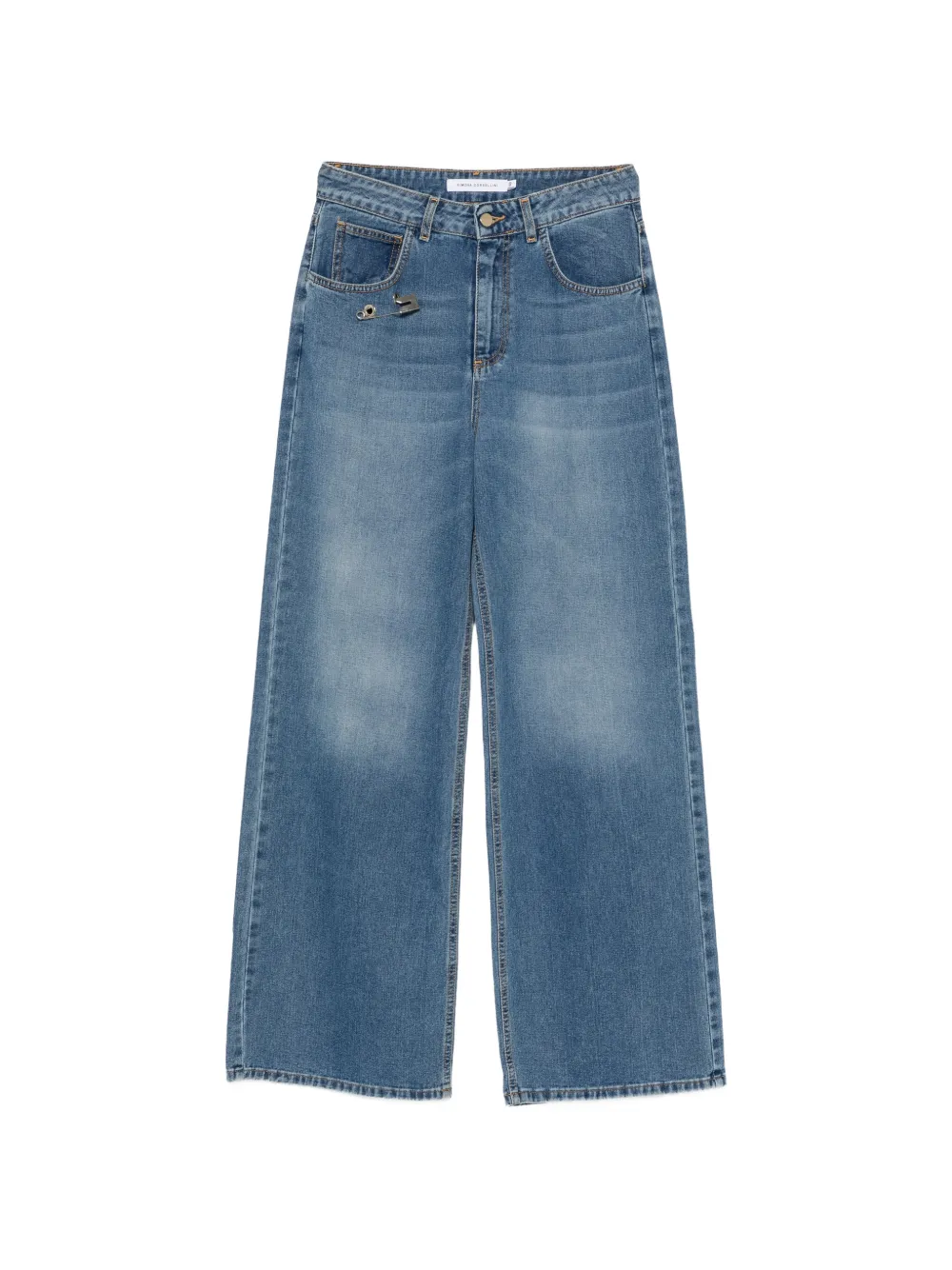SIMONA CORSELLINI safety-pin wide-leg jeans