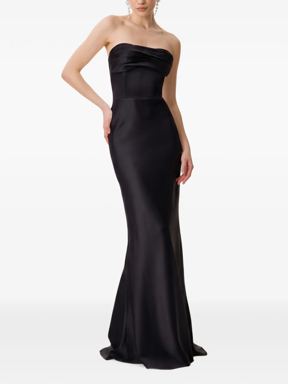 FRAMBOISE Lyris strapless maxi-dress Zwart