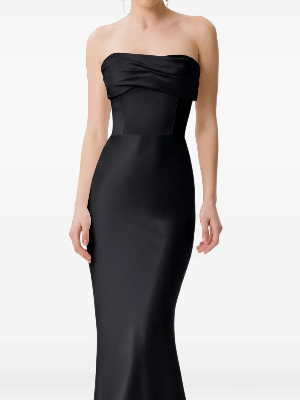 FRAMBOISE Lyris strapless maxi-dress Zwart