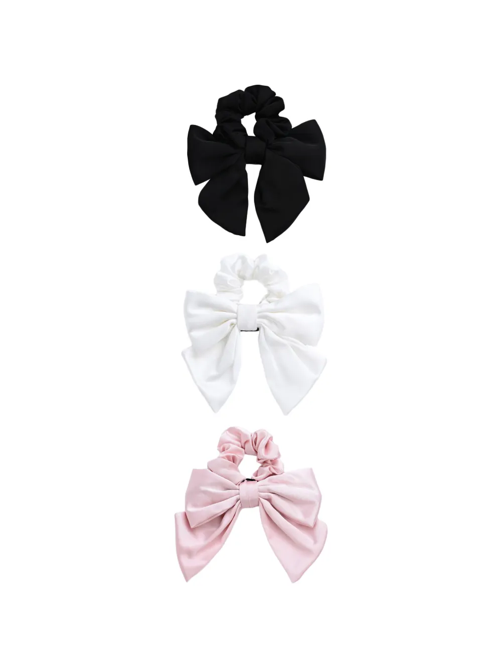 Mimi Tutu Bow Accent scrunchies set (set of three) - Black