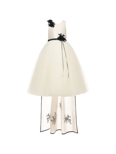 Tulleen Rosienne floral-appliqué tulle-overlay dress