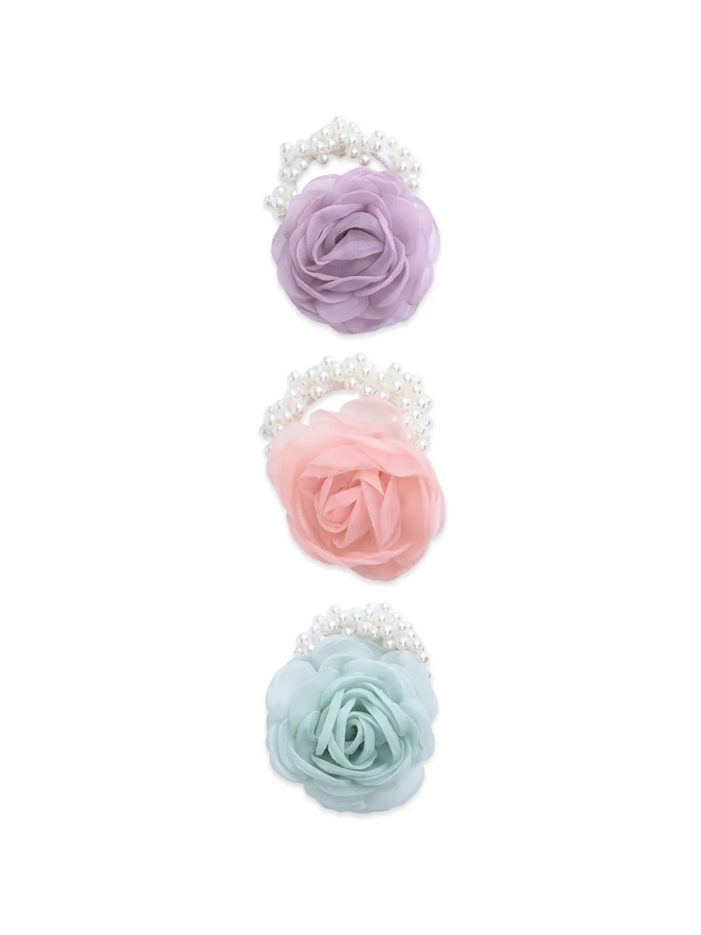 Mimi Tutu Pearl Petal scrunchies set (set of three) - Pink