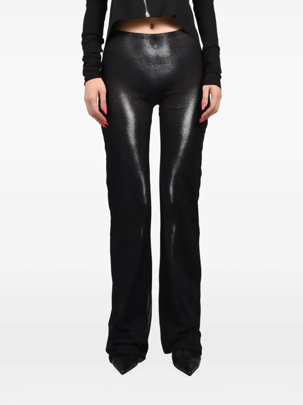 Jean Paul Gaultier Body Dust Mesh Trousers in Black, view 3