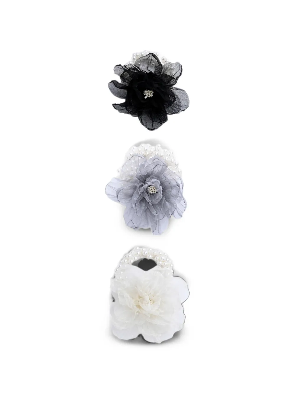 Mimi Tutu Pearl Blossom scrunchies set (set of three) - Black