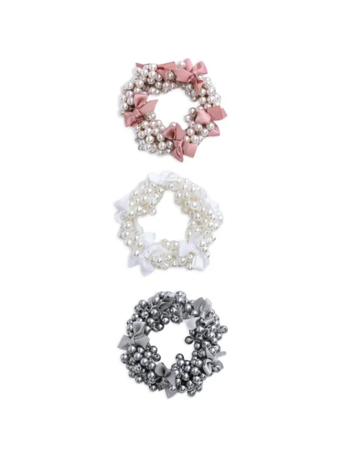 Mimi Tutu Beaded Bow scrunchies set (set of three)
