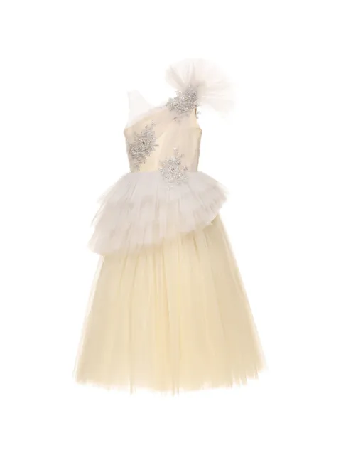Tulleen Mirabelle one-shoulder embellished gown