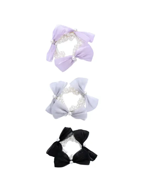 Mimi Tutu Pearl Bow scrunchies set (set of three)