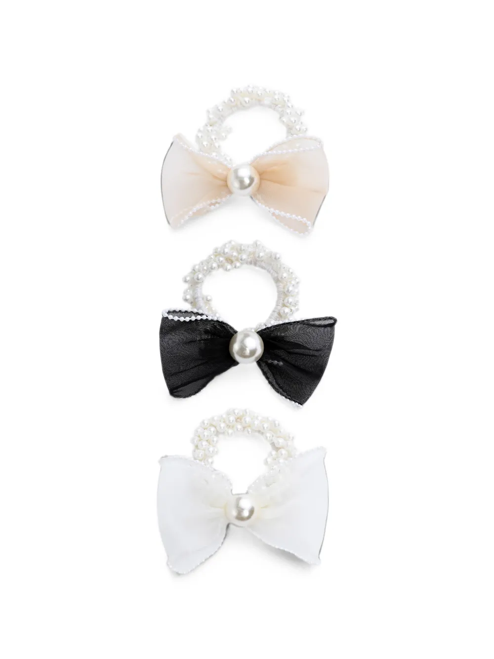 Mimi Tutu sheer bow hair scrunchies (set of six) - White