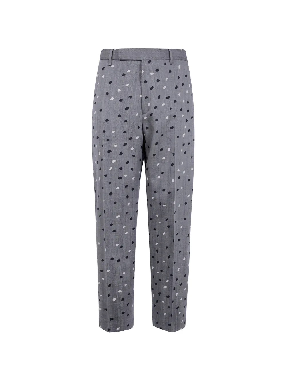 Paul Smith relaxed-fit grey herringbone polka dot trousers - Grigio