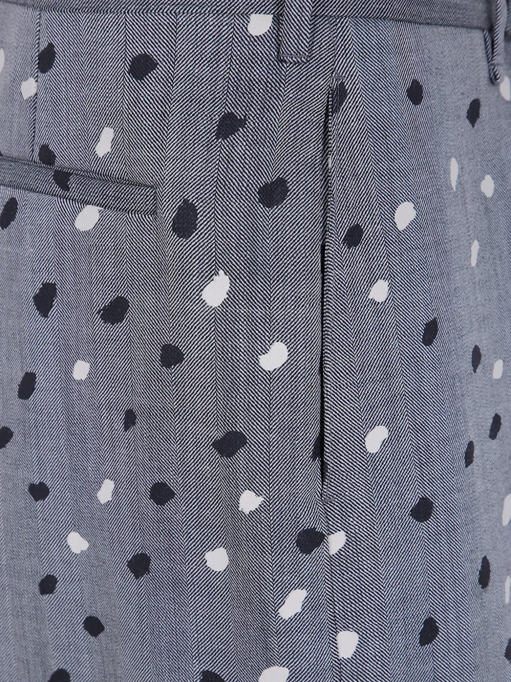 Paul Smith Ruimvallende broek met stippen en visgraatpatroon Grijs