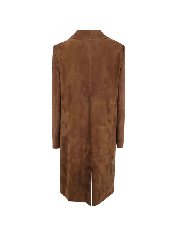 Tom Ford Single-breasted Leather Coat in Brown