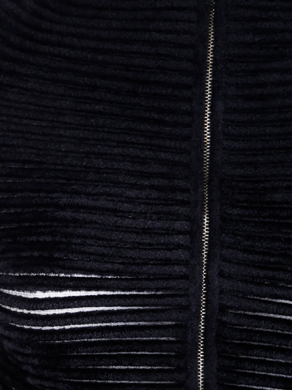 Giorgio Armani Ottoman ribgebreid vest met rits Zwart