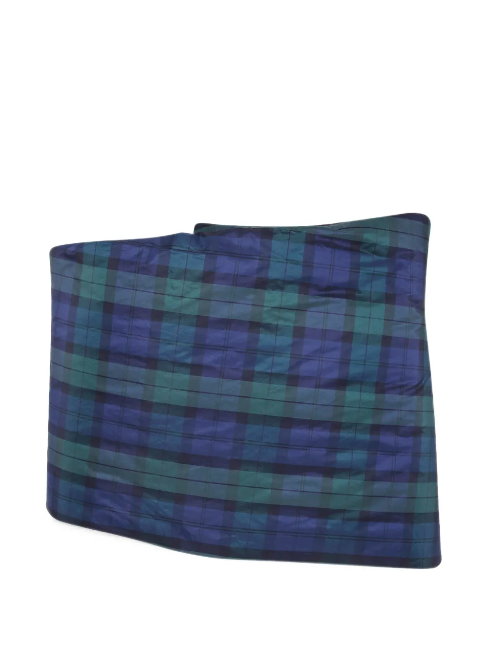 N°21 Tartan-pattern Padded Scarf In Blue
