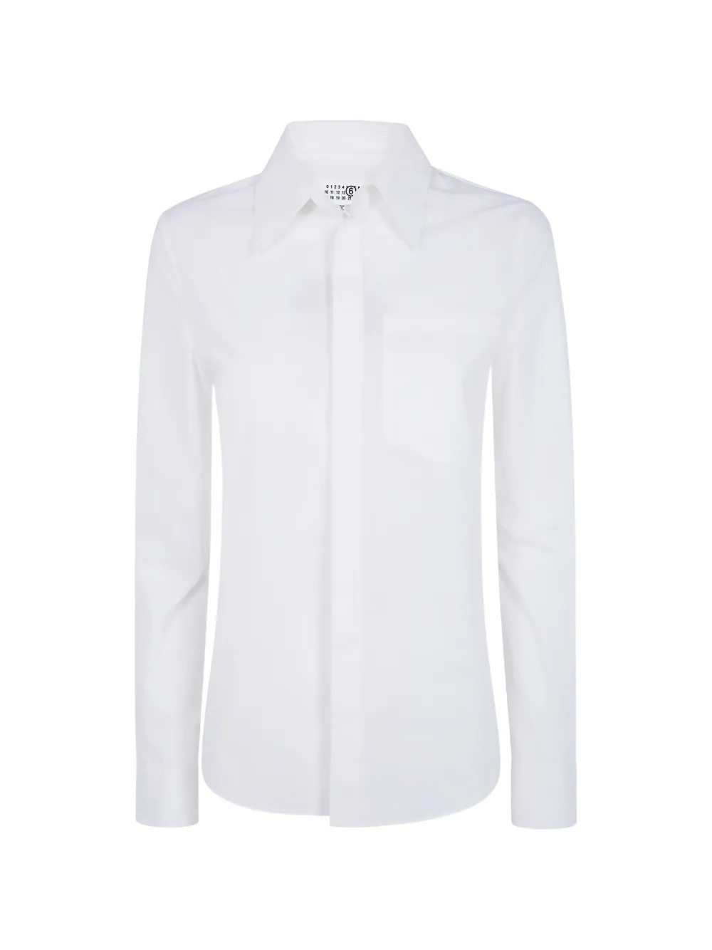 Mm6 Maison Margiela Chest-pocket Long-sleeves Shirt In White