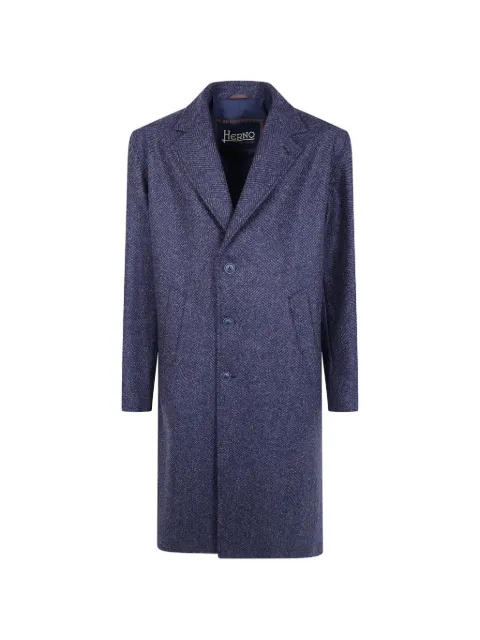 Herno herringbone single-breasted coat